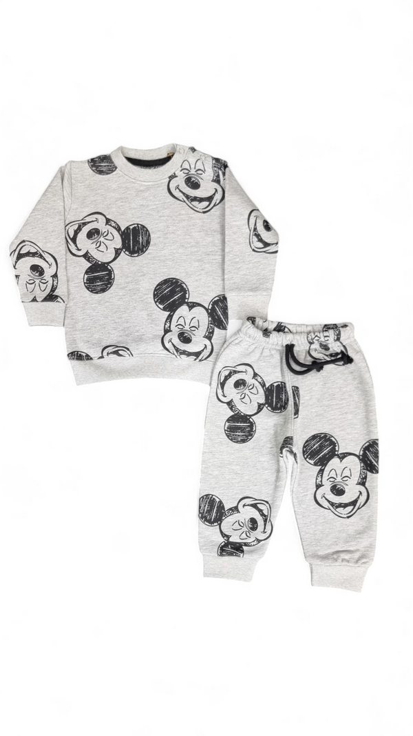 Mickey All Over Grey Fleece Sweatshirt & Trouser Infant