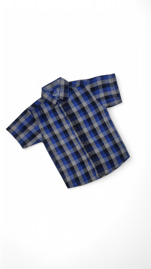 Blue Check Half Sleeves Shirt