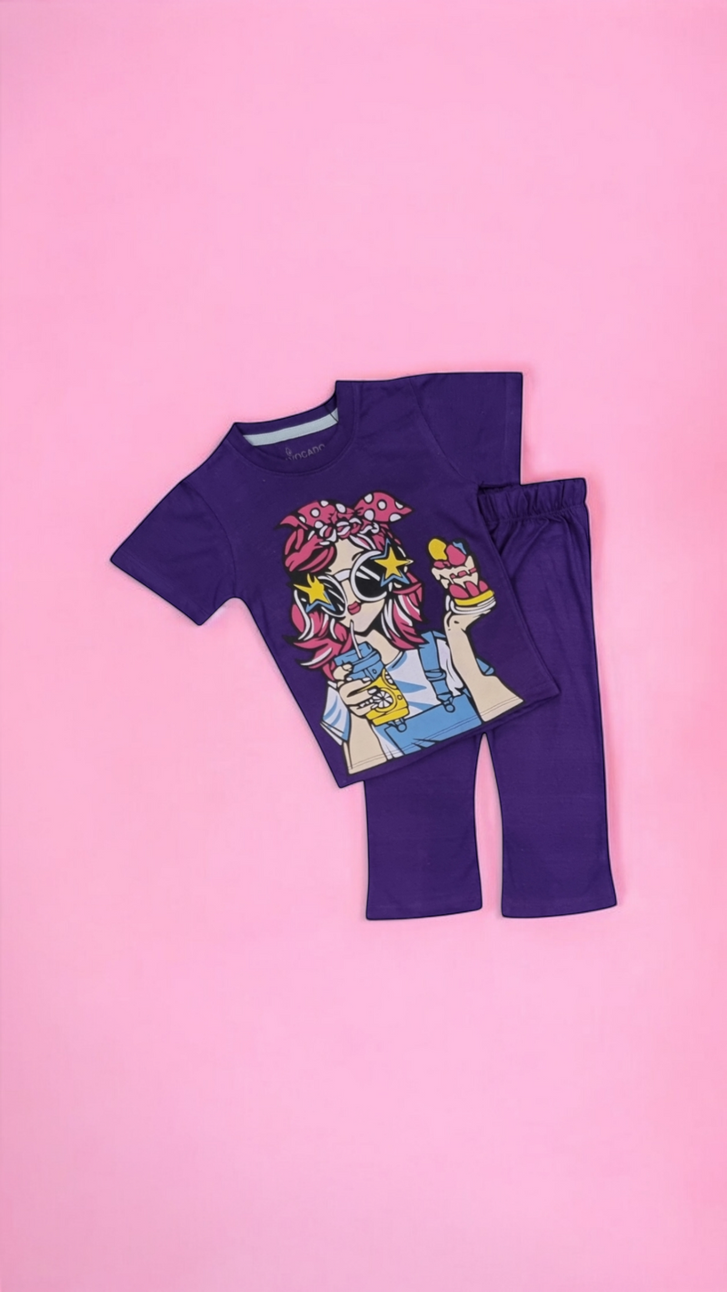Trendy Summer Vibes Tee & Terry Trouser