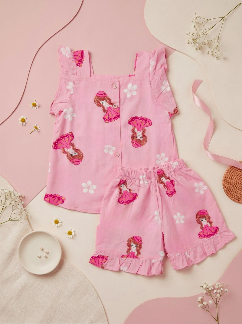 Pink Princess Frill Shirt & Short
