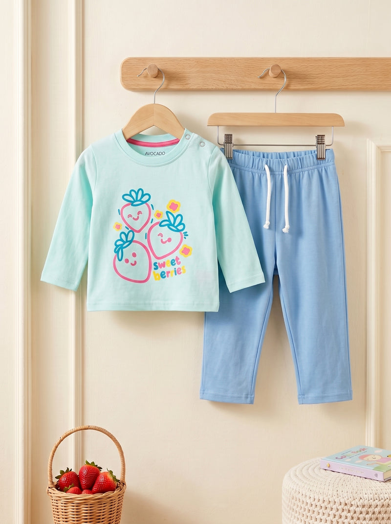Sweet Berries Printed Full Sleeves Shirt & Trouser Infant