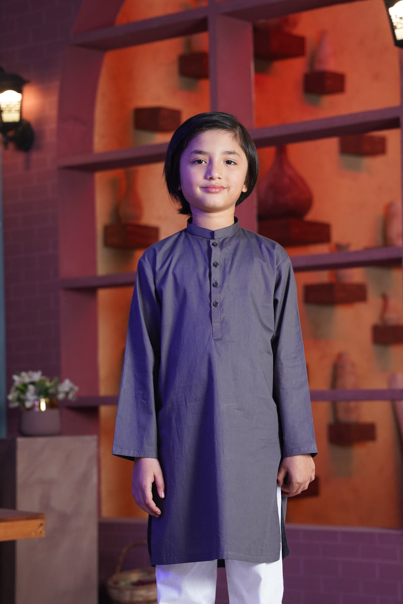 Grey Cotton Kurta
