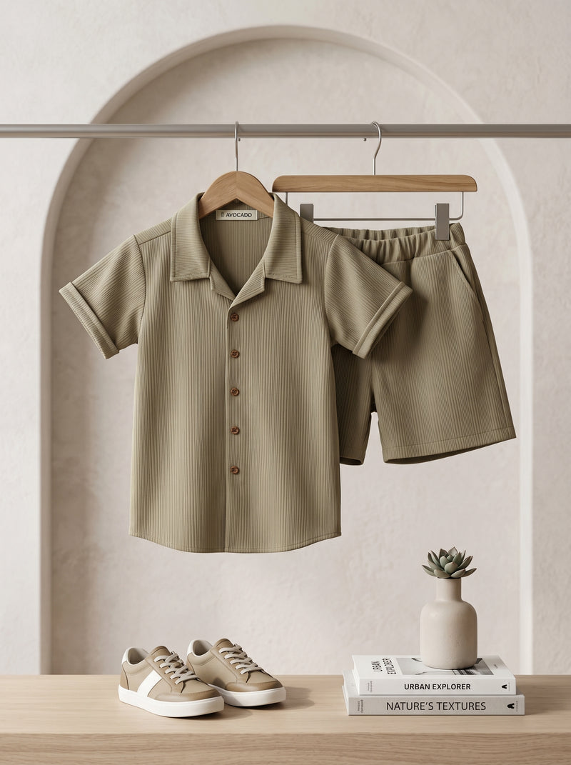 Sand Beige Urban Rib Premium Shirt & Short