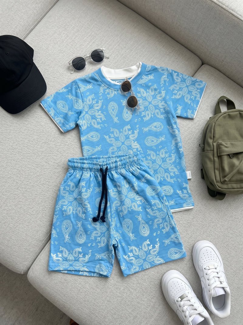 Sky Paisley Tee & Short