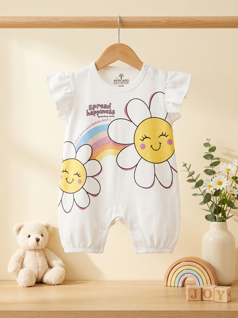Sunny Daisy Interlock Romper