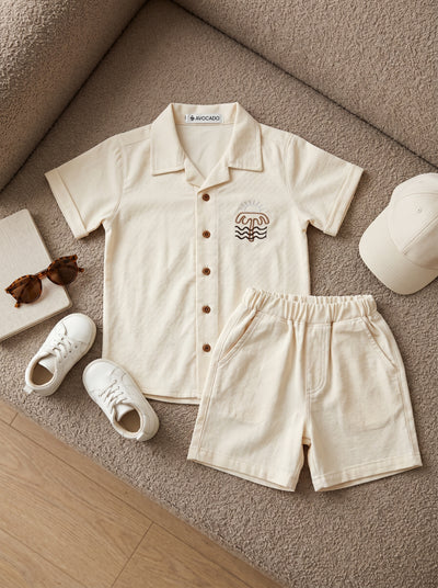 Sunset Tree Premium Cream Shirt & Short