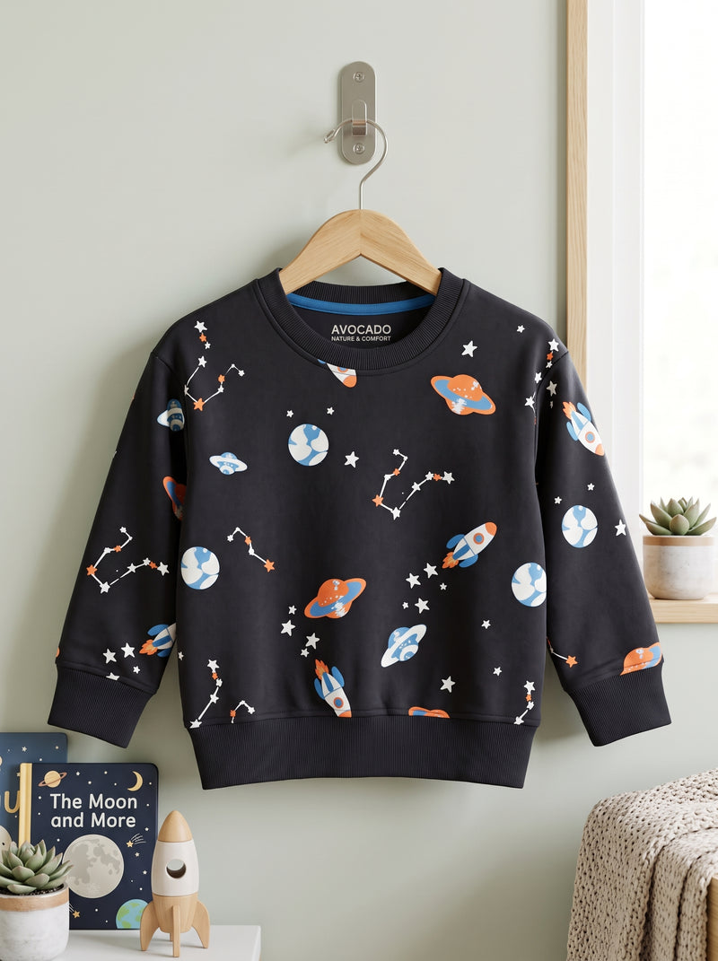 Space Explorer Printed Fleece Sweatshirt