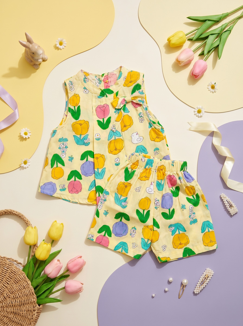 Tulip Bloom Sleeveless Shirt & Short