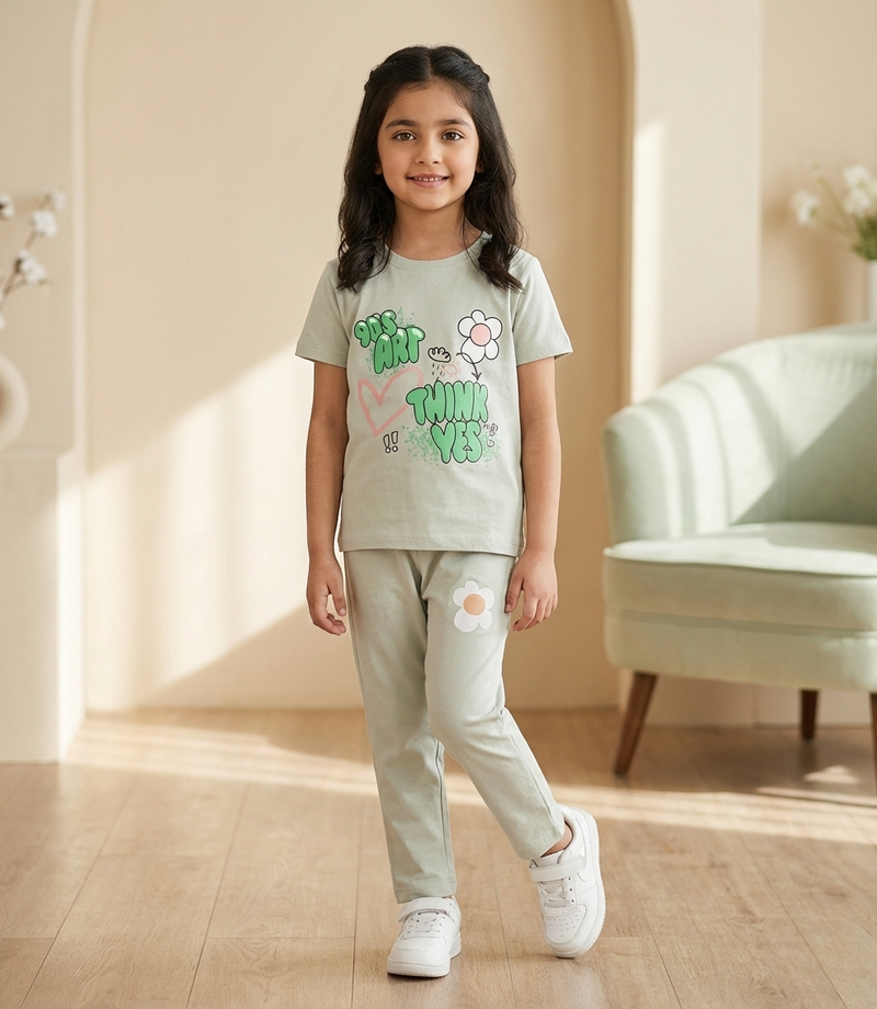 Think Yes Pastel Mint Tee & Trouser
