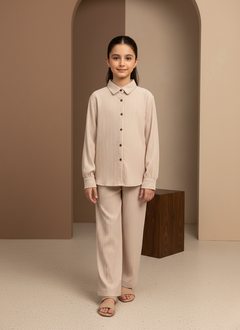 Soft Linen Baby Pink Set