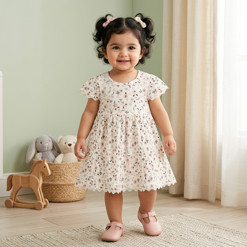 Floral Elegance Lace Frock