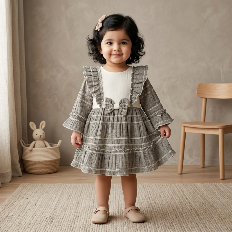 Vintage Grace Ruffle Bow Frock