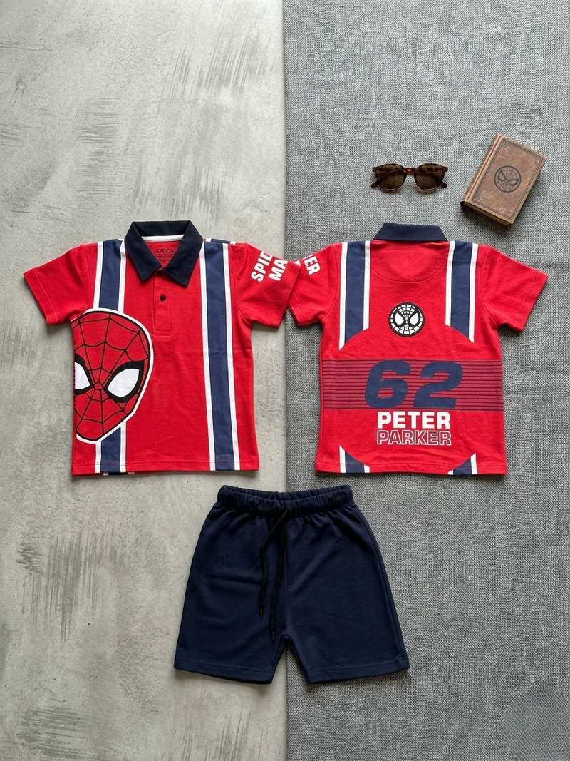 Spider Stripe Polo Tee & Short