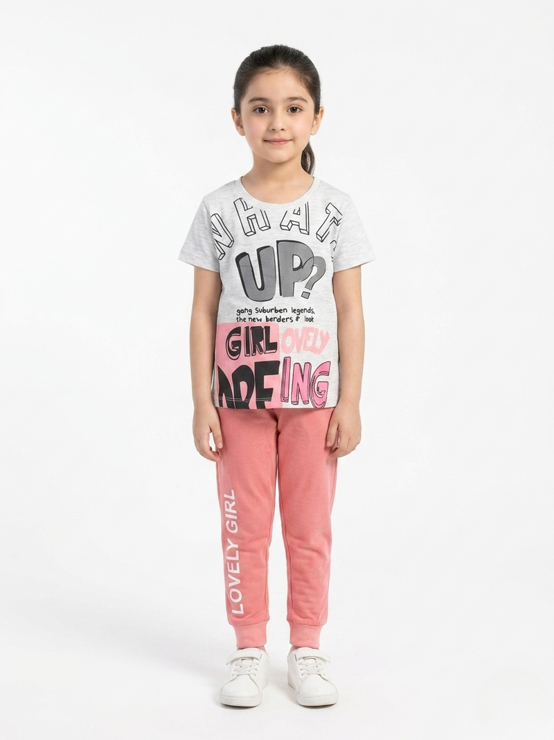 Lovely Printed T-shirt and Pink Trouser