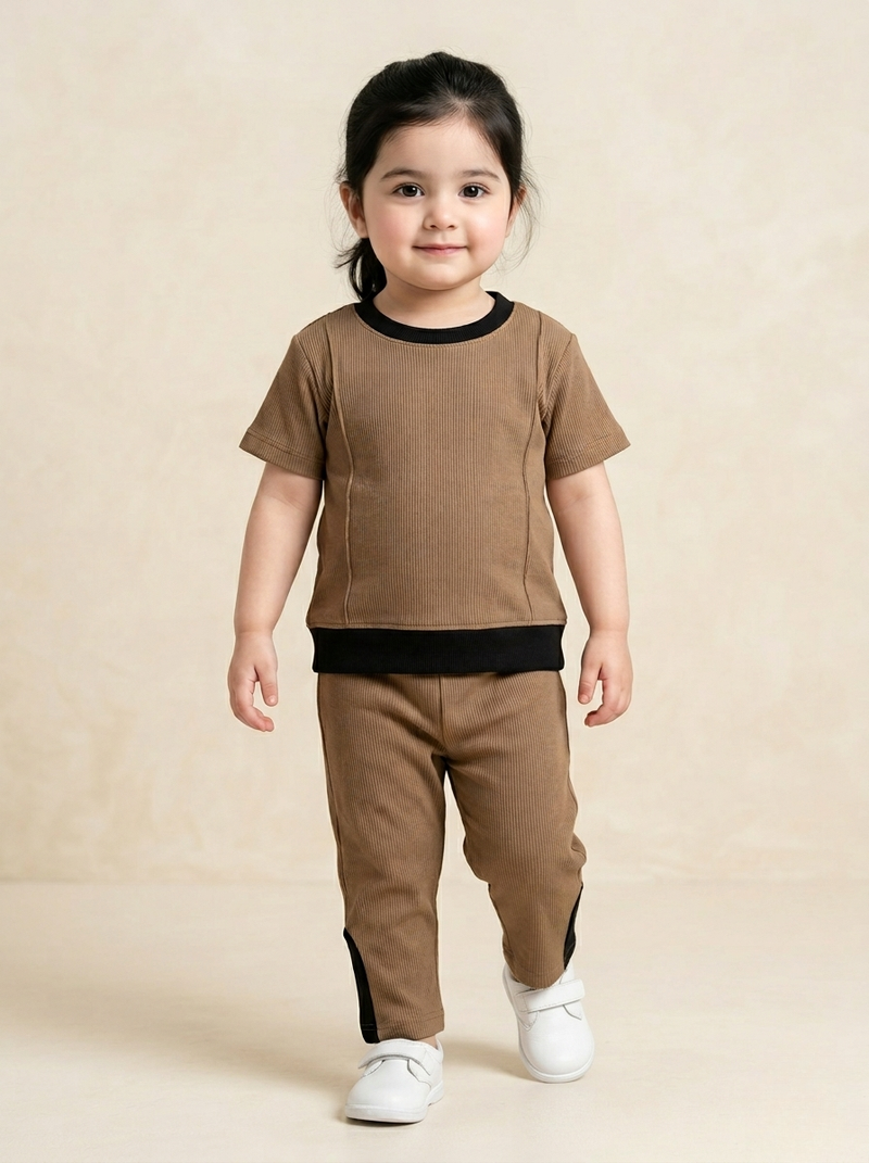 Cozy Camel Ribbed Tee & Trouser