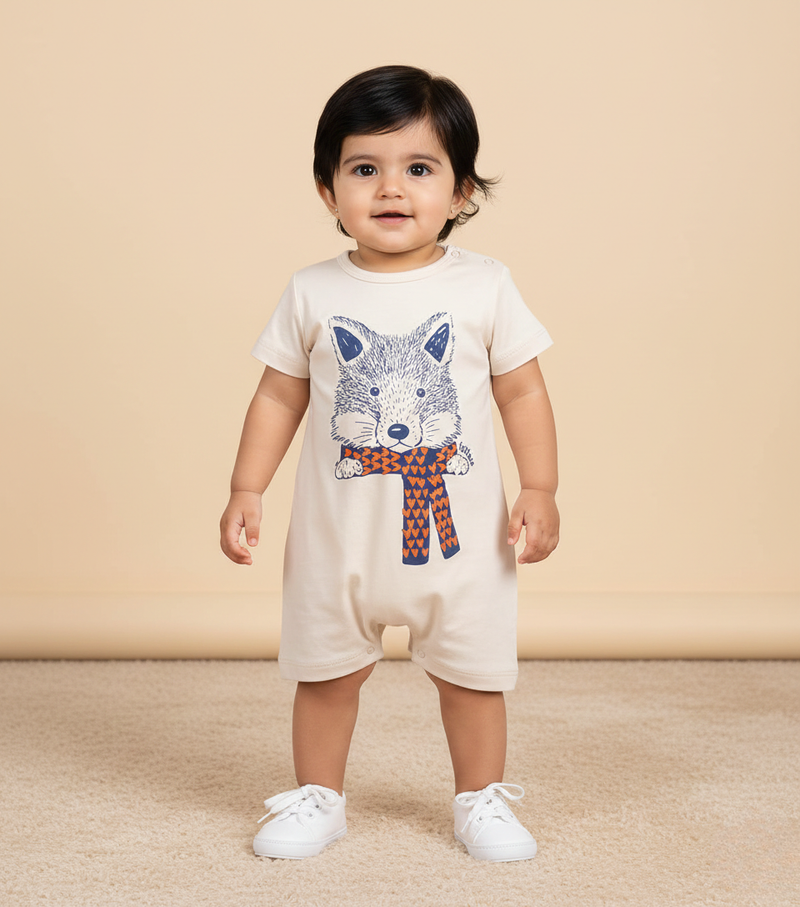 Heart Scarf Fox Romper
