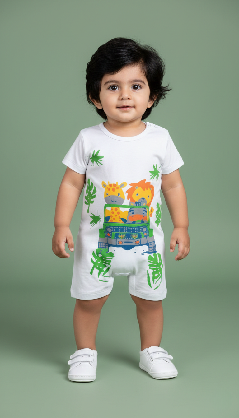 Jungle Safari 3D Cartoon Romper