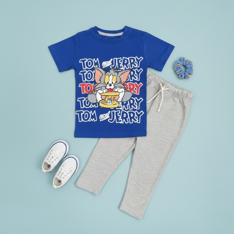 Bold & Colorful Tom & Jerry Print Tee & Trouser
