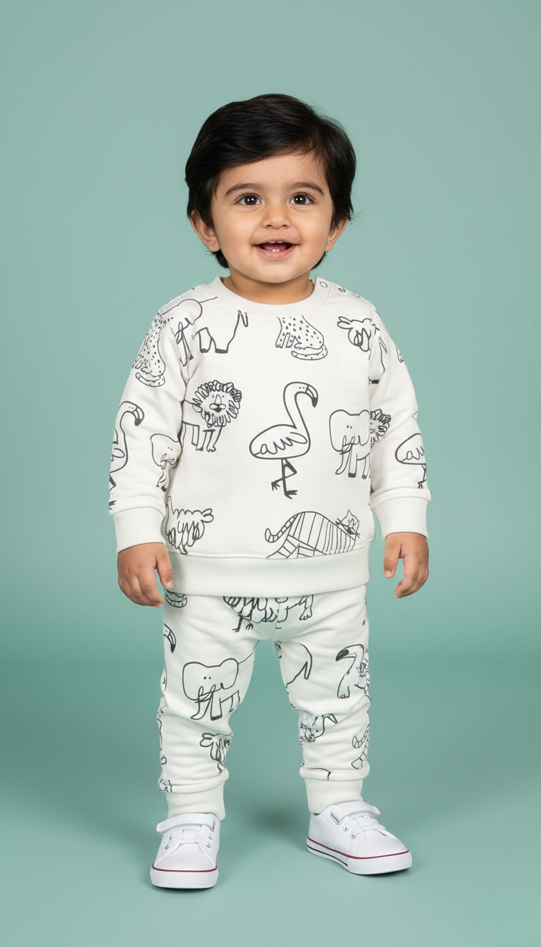 Lion & Friends Fleece Off White Pair
