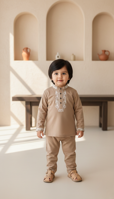 Ethnic Interloack Short Kurta & Trouser Infant