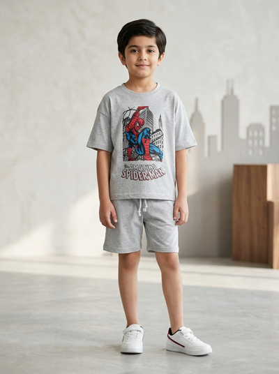 Amazing Spider Drop Shoulder Tee & Short