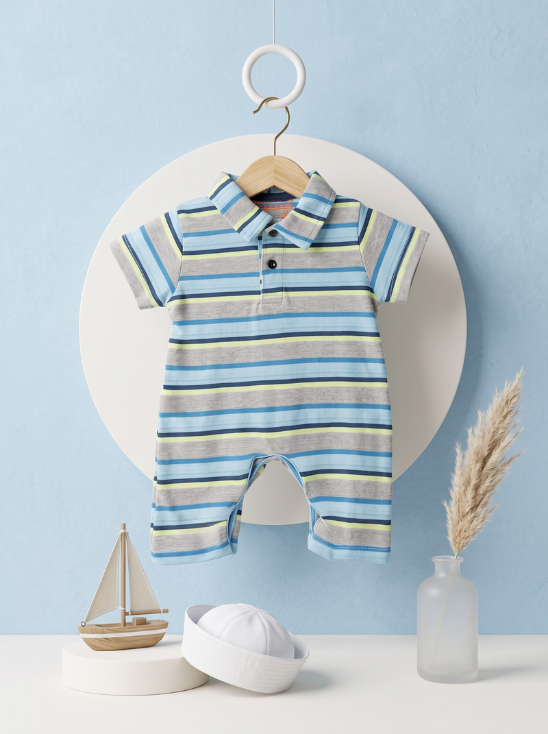 Classic Stripe Polo Romper