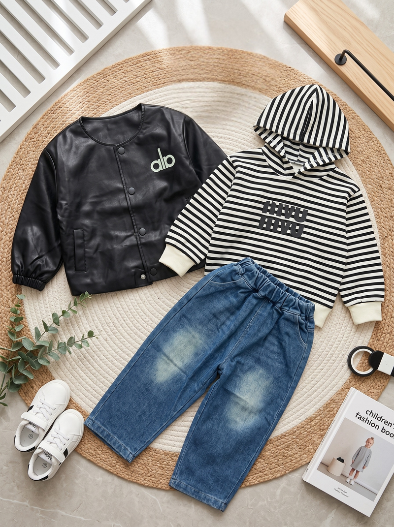 Urban Grip Jacket & Striped Hoodie 3 Piece Set