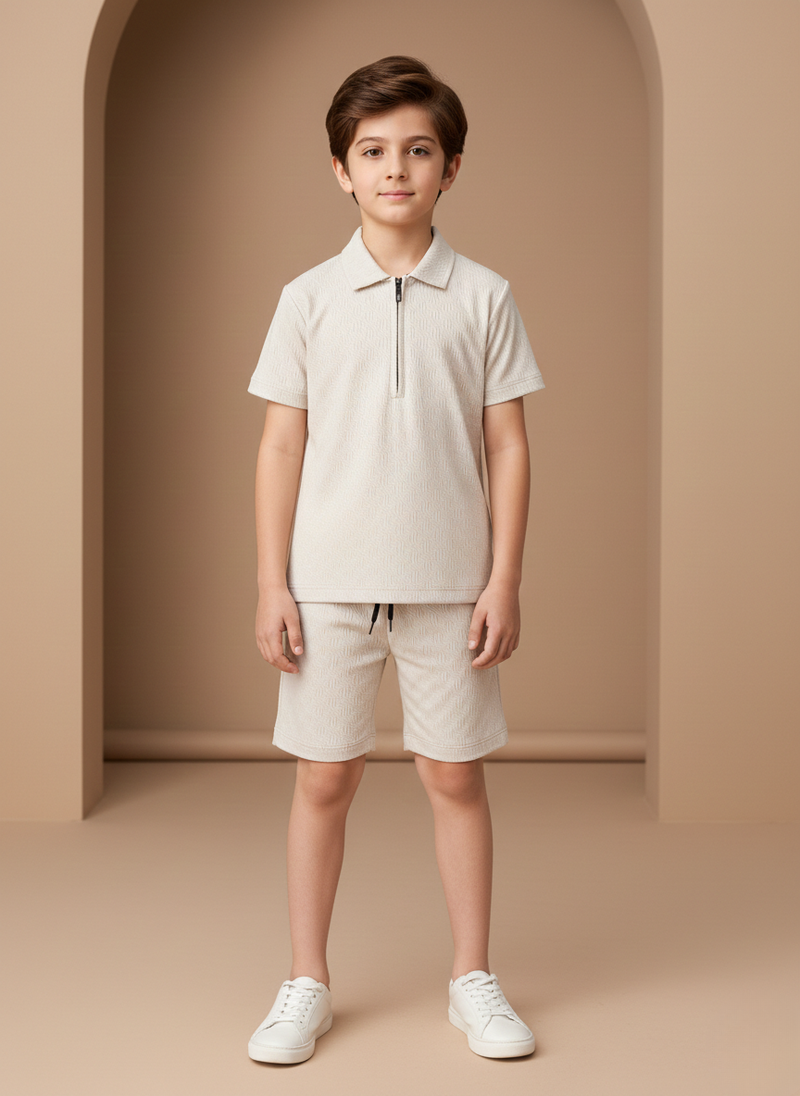 Textura Zip Polo Tee & Short