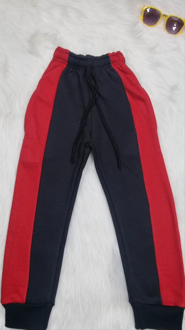 Black & Red Panel Fleece Trouser