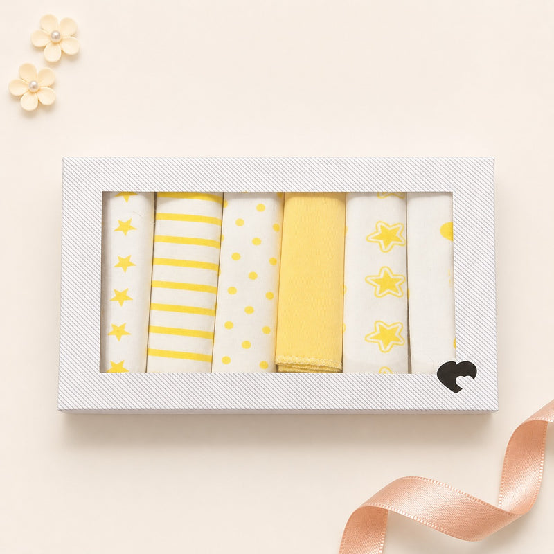 Light Yellow Printed Baby Face Towel