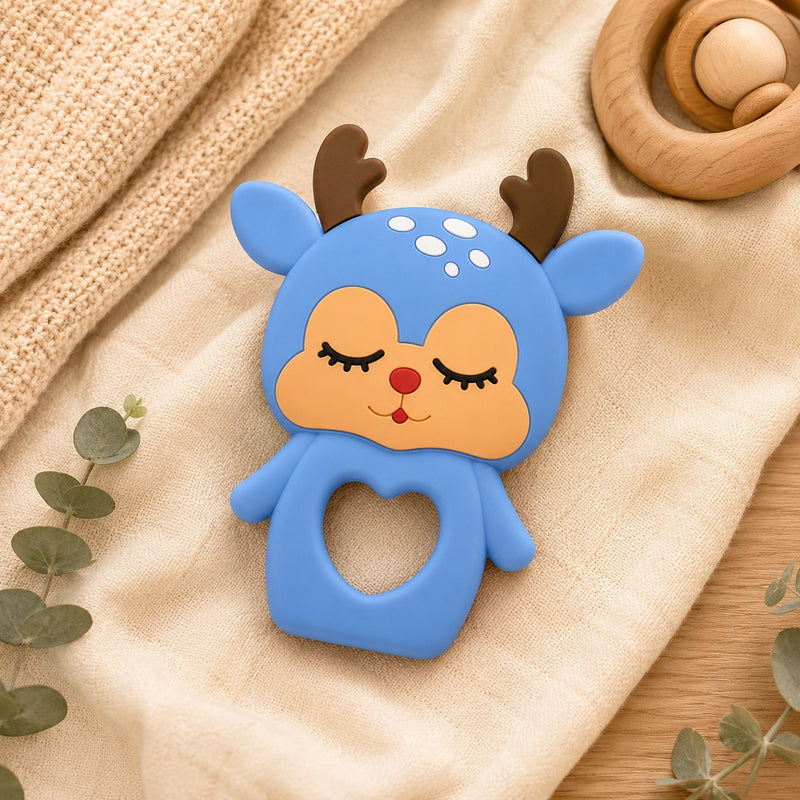 Dreamy Deer Baby Blue Silicone Teether