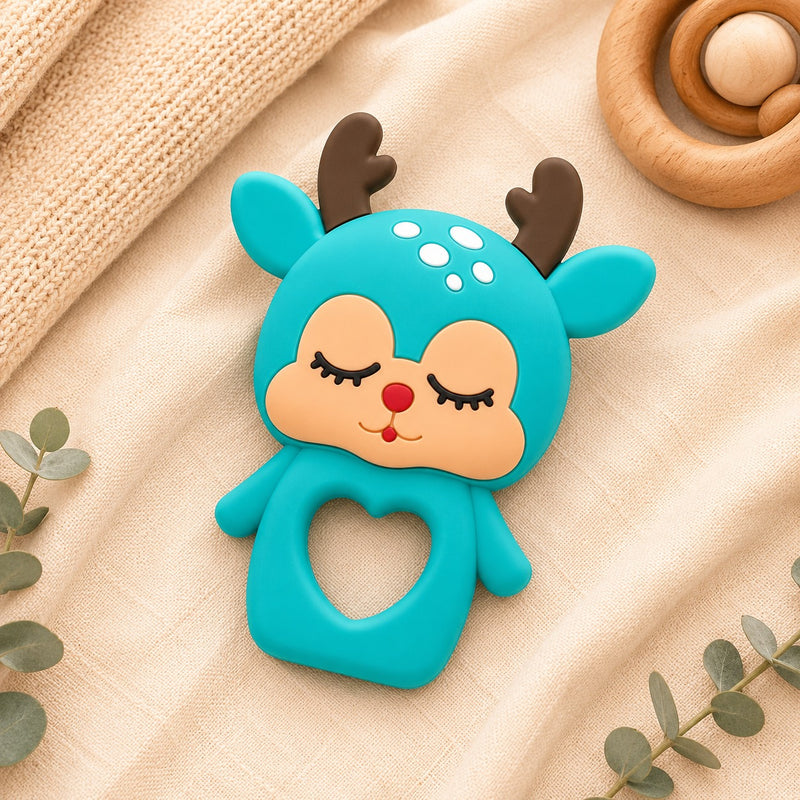 Dreamy Deer Aqua Blue Silicone Teether