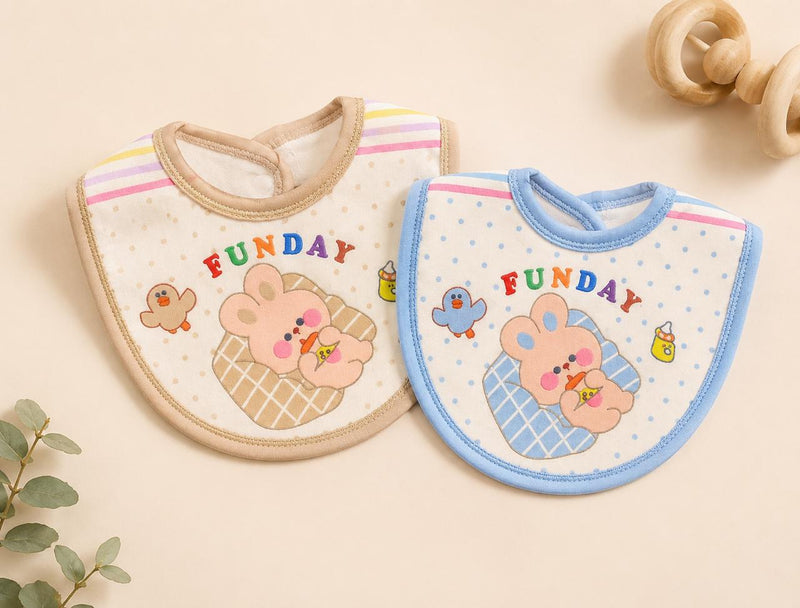 Funday Bunny Baby Bibs Pack of 2