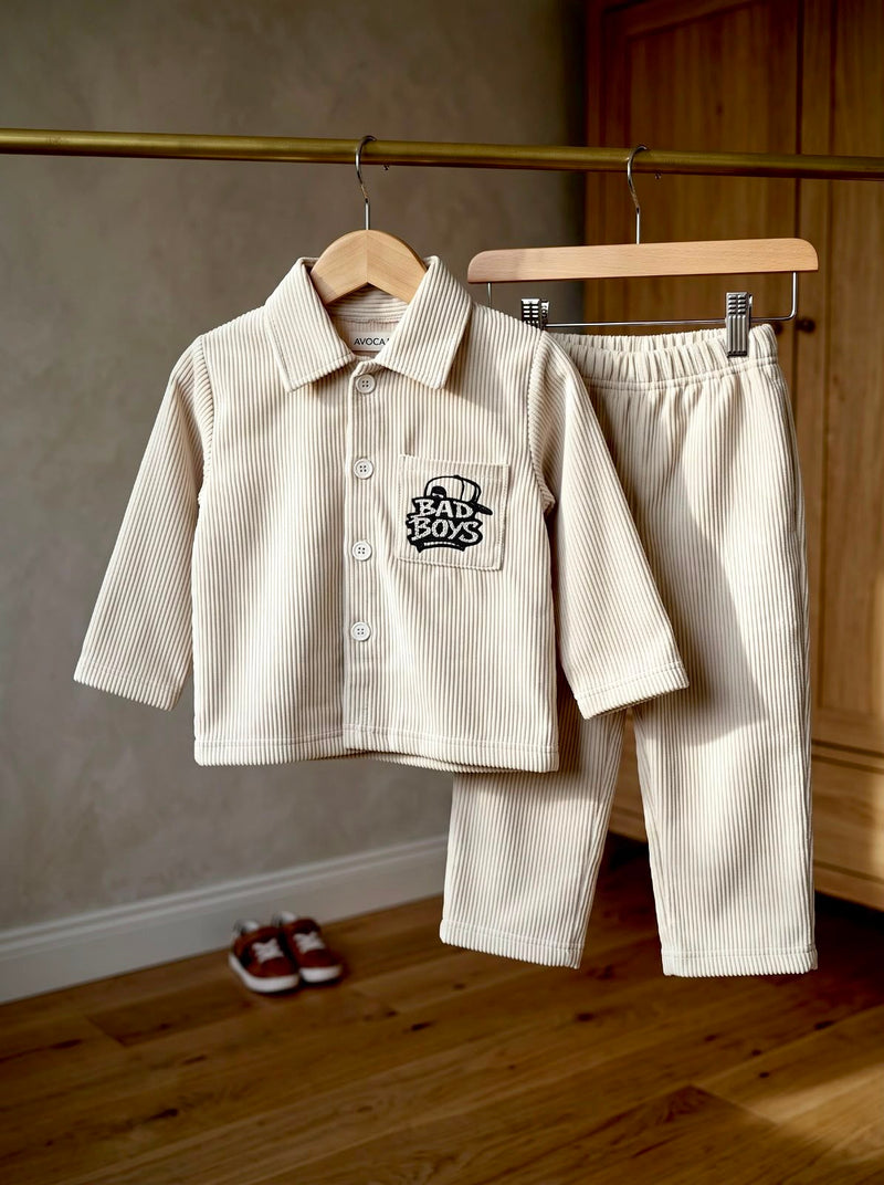 Bad Boys Ivory Corduroy 2 Piece Set