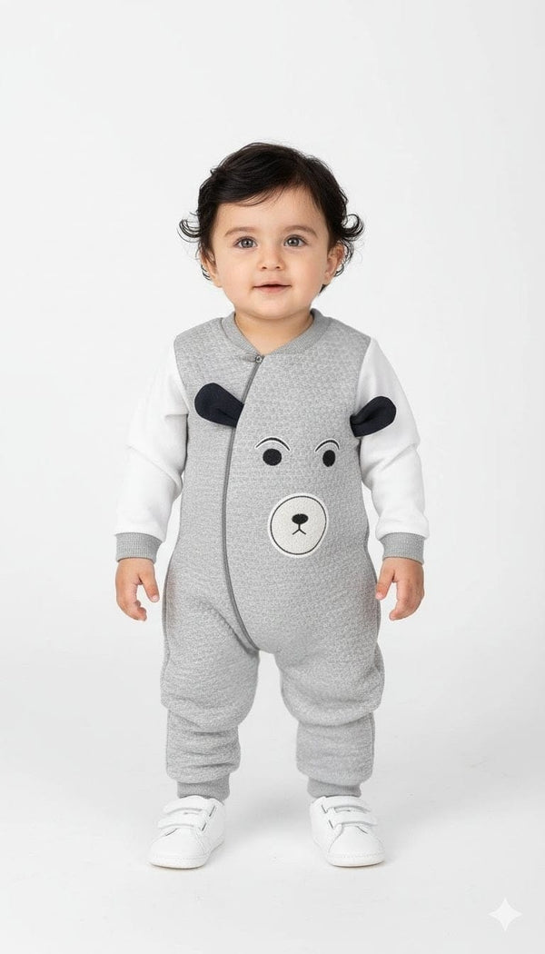Pluffy Eared Bear Winter Romper