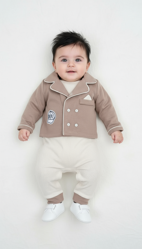 Formal Style Light Brown Romper