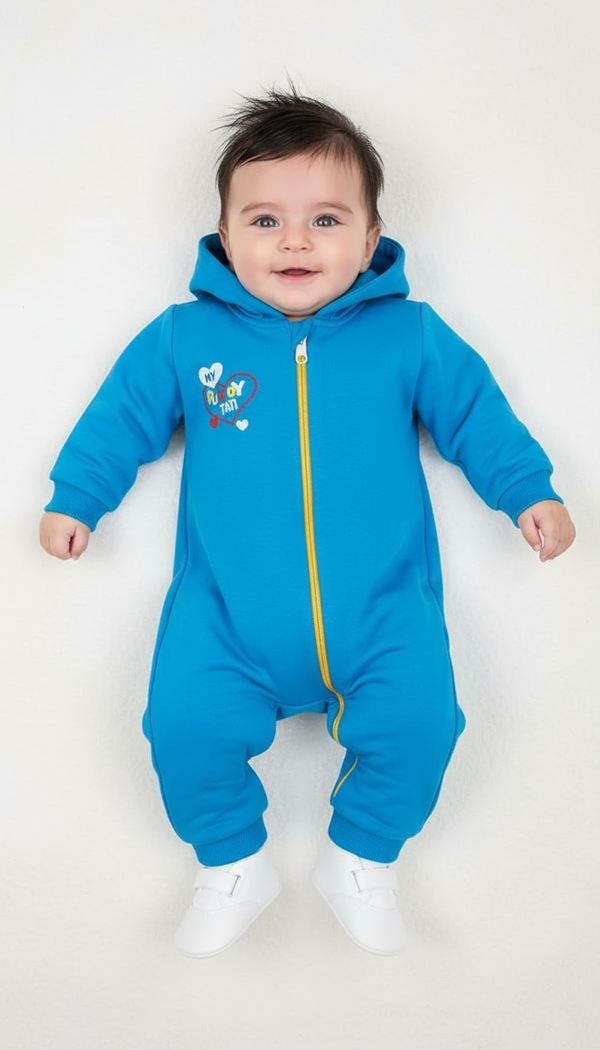 Baby Hooded Fleece Romper with Tweety & Sylvester Print