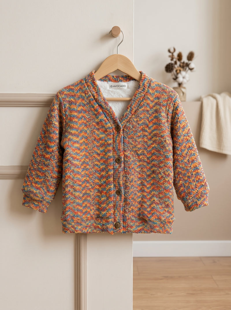 Multicolor Plaid Button Cardigan