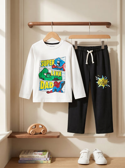 Superhero Dad Full Sleeves Shirt & Trouser