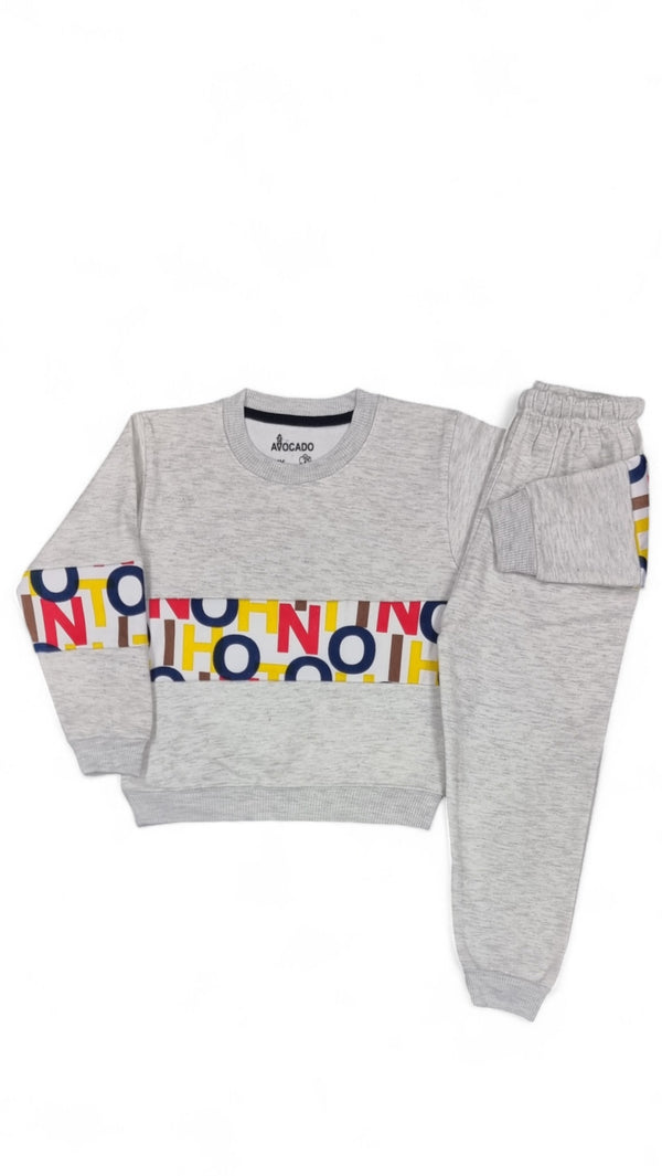 Bold Letters Fleece Sweatshirt & Trouser