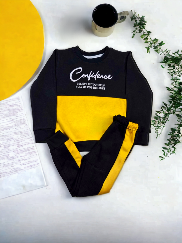 Confidence Full Of Possibilities Black/Yellow Panel Tracksuit