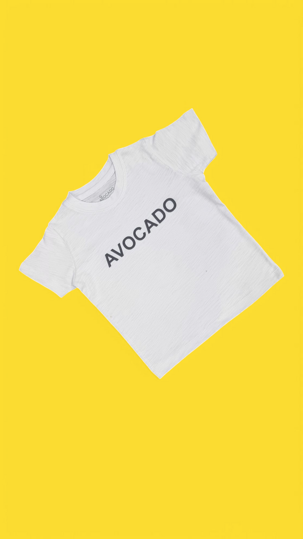 White With Black Avocado Basic Tee