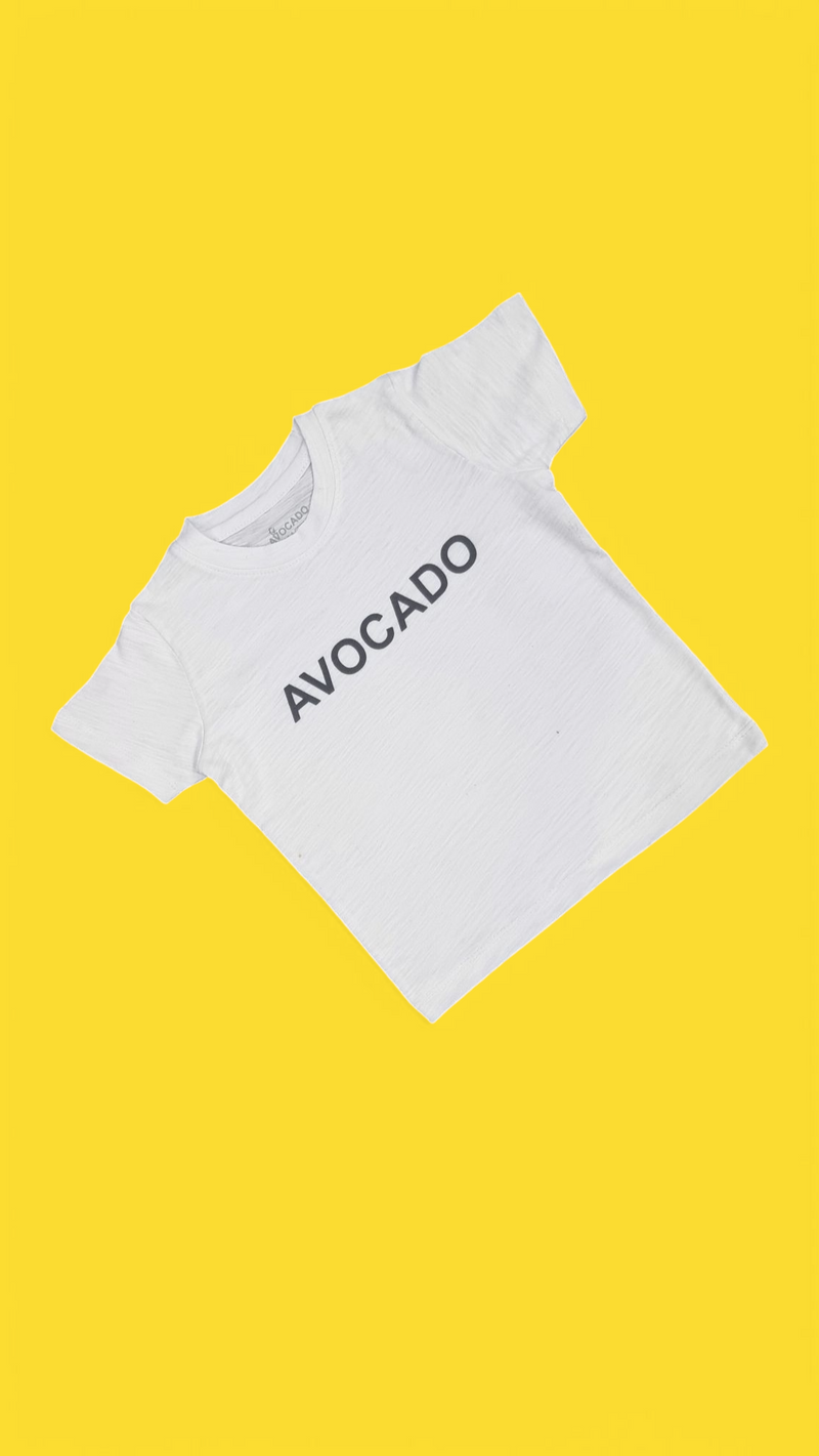 White With Black Avocado Basic Tee