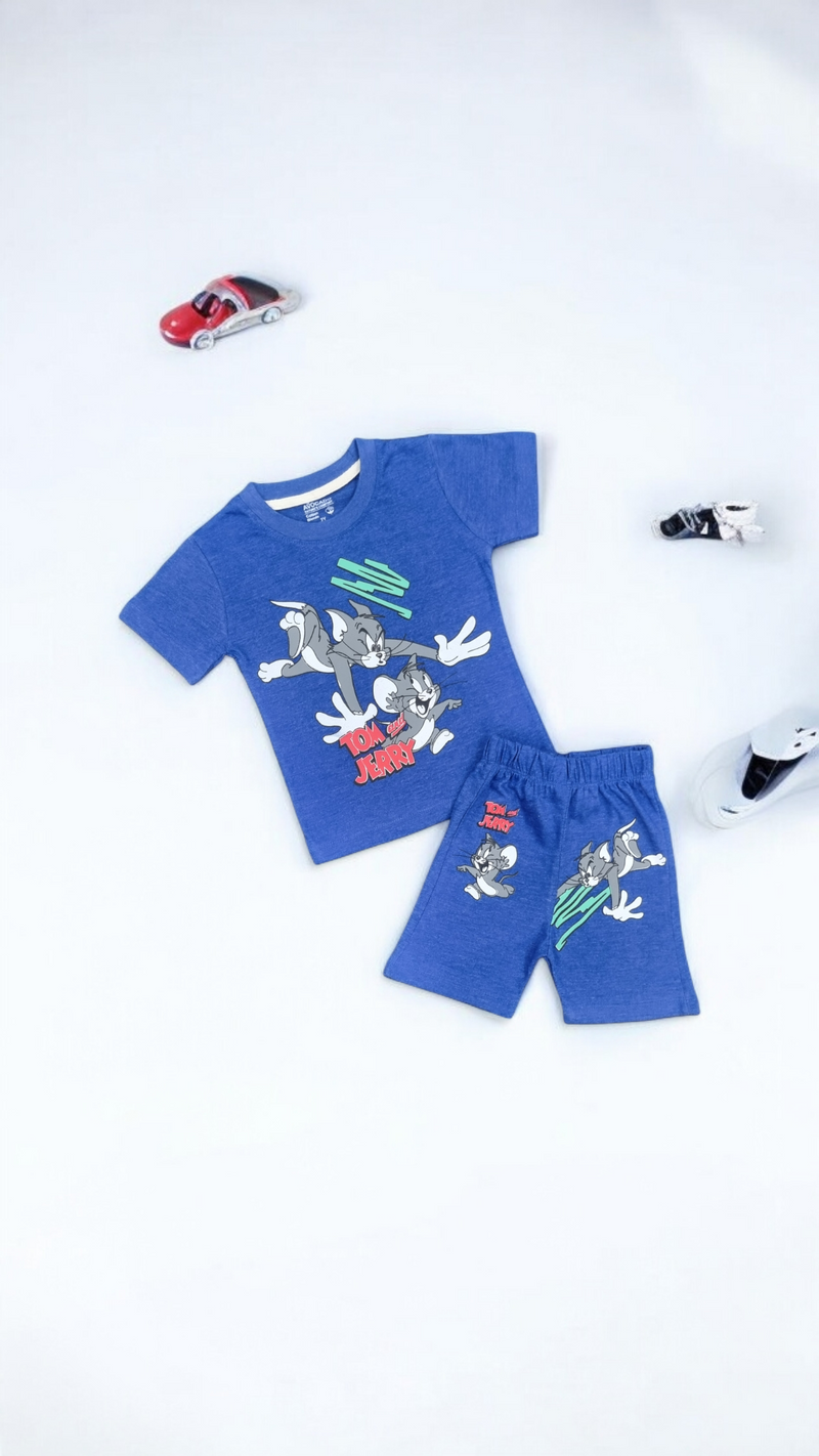 Tom and Jerry Navy Blue Tee & Short