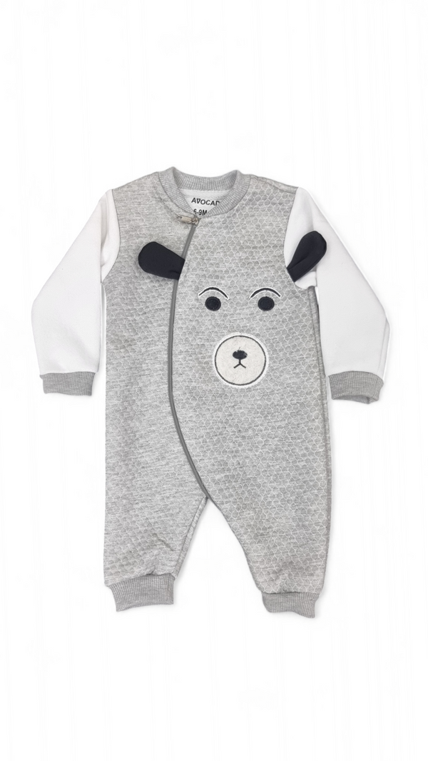 Pluffy Eared Bear Winter Romper