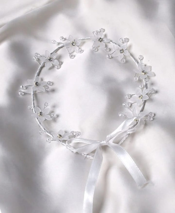 Floral Pearl White Hairband