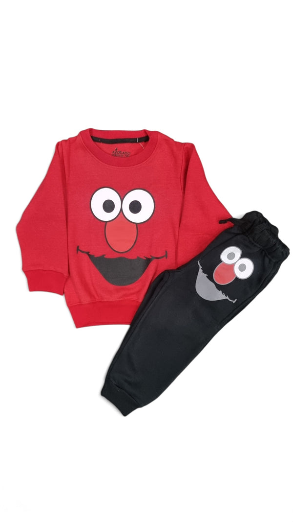 Elmo Themed Fleece Sweatshirt & Trouser