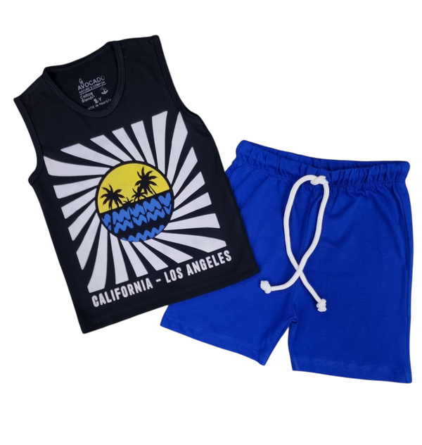 California Los Angles Sando & Blue Terry Summer Short