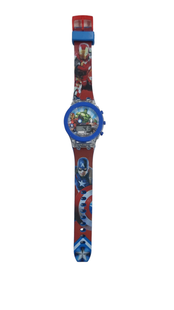 Avengers Round Dial Blue Lightning Watch