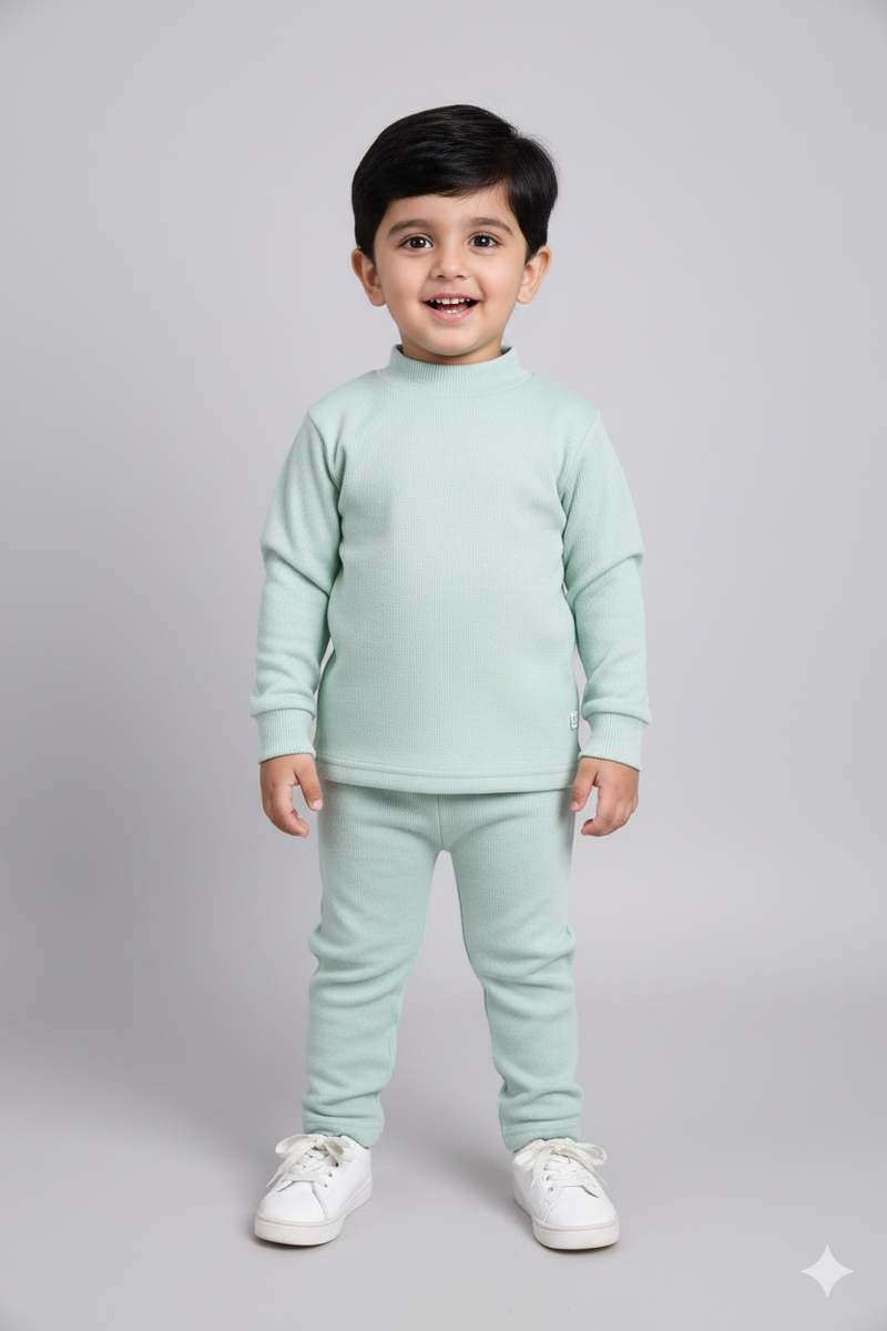 Mint Green Ribbed Mock Neck Set Infant